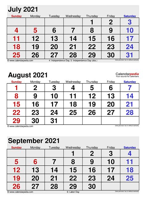 August 2021 Calendar Templates For Word Excel And Pdf