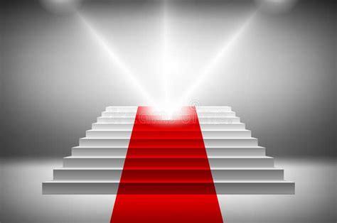 3d Image Of Red Carpet On White Stair Vector Stock Vector