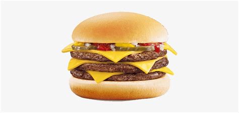 Triple Cheeseburger Mcdonalds Hamburger And Fries 397x308 PNG