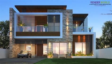 Duplex House Modern Front Elevation Design Home Designs Inspiration