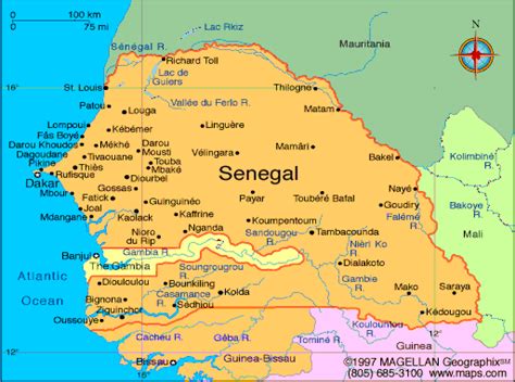 Senegal Mapas GeogrÁficos De Senegal