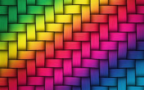 Download Wallpapers Abstract Weaving Texture Creative Rainbow