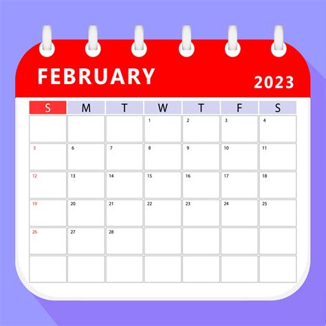 February 2023 Calendar Planner Template Vector Design 15119069 Vector