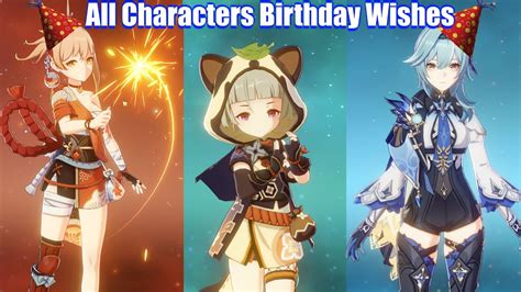 Genshin Impact All Characters Wish You Happy Birthday Inazuma