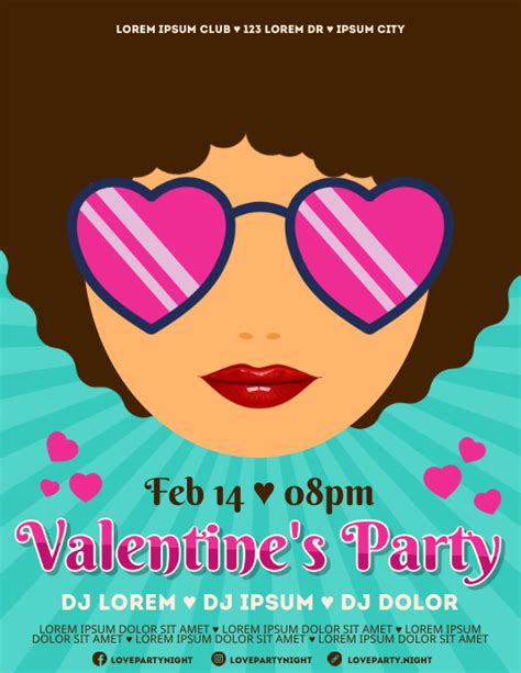 Valentines Party Flyer Template Postermywall