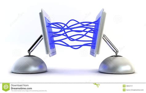 Two Computer Communicate With Each Other Royalty Free Stock Photo