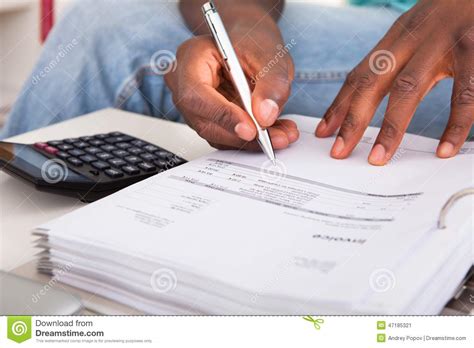 African Young Man Calculating Stock Image Image Of Accounting