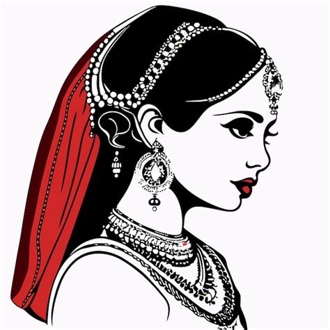 Premium Vector Indian Wedding Clip Art Of Bride In Traditional