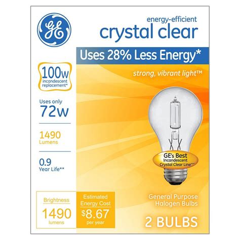 Ge Energy Efficient A19 Crystal Clear Light Bulb 100w Equivalent 2