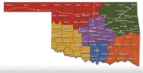 Southeast Oklahoma Counties Map In Orange Boondockers Landing In