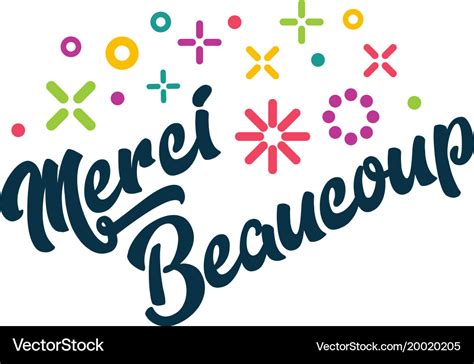 Merci Beaucoup French Thank You Greeting Card Vector Image