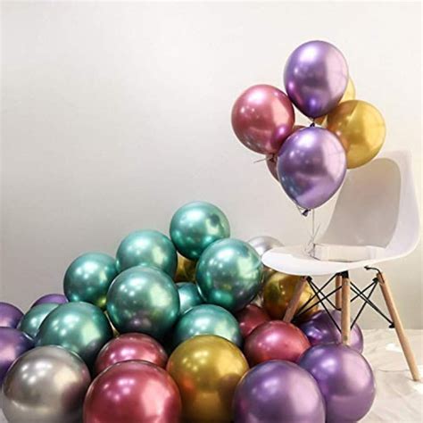 50pcs Assorted Metallic Latex Balloons Chrome Helium Shiny Etsy
