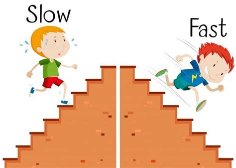 Opposite Words Slow And Fast Eps Vector Uidownload