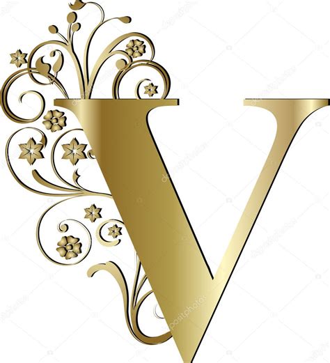 Capital Letter V Gold Stock Vector Image By ©pdesign 6058397