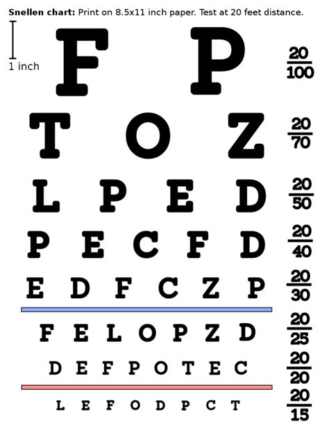 Sample Eye Charts Printable Worksheets