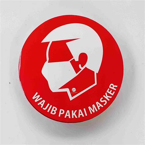 Jual Stiker Wajib Pakai Masker Versi Chromo Mirror Indonesiashopee