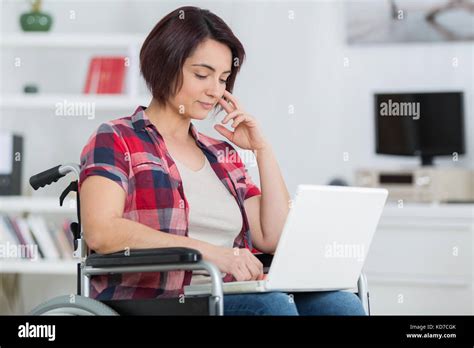 after devastating accident she works from home while recovering Stock