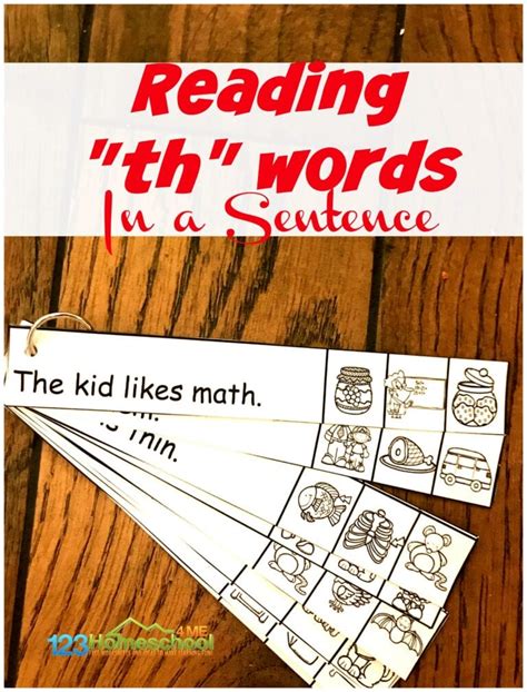 Free Th Worksheets Reading Th Words In A Sentence