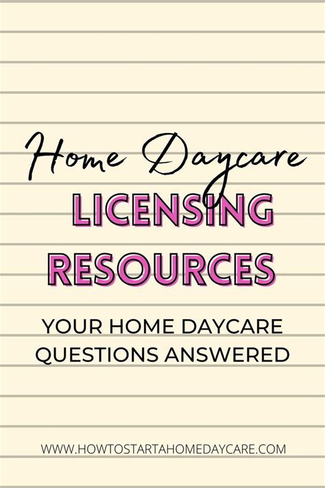 Licensing Requirements Do Home Daycares Have To Be Licenced Home