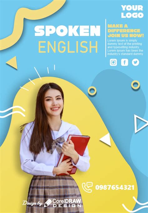 Download Spoken English Coaching Banner And Poster Vector Design
