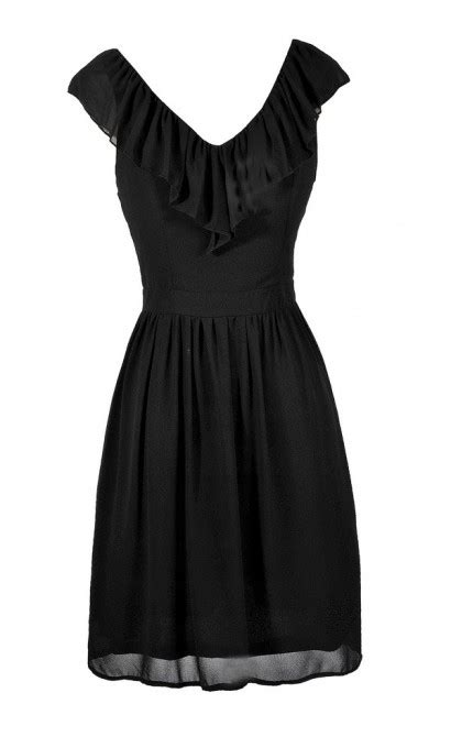 cute black dress little black dress black ruffle dress black summer dress black party dress