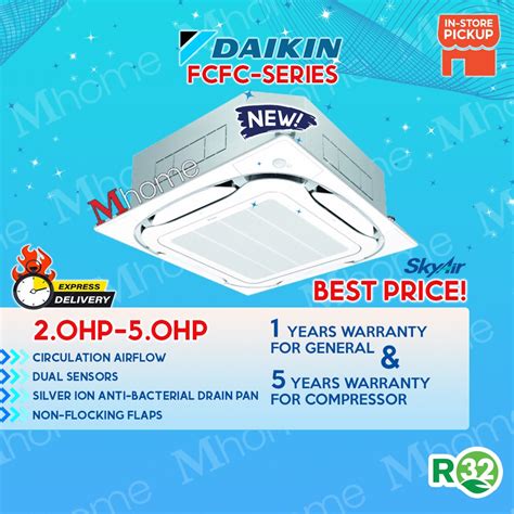 Daikin R32 2 0HP 5 0HP SkyAir Wifi Ceiling Cassette Air Conditioner