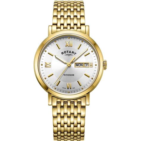 Rotary Mens Gold Pvd Windsor Daydate Watch Watches From Francis