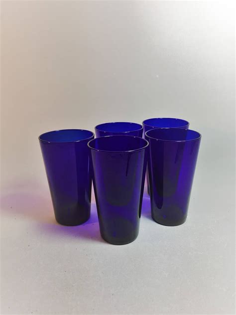 Cobalt Blue Drinking Glasses Set Of 5