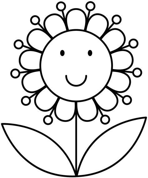 Preschool Flower Coloring Pages For Kids