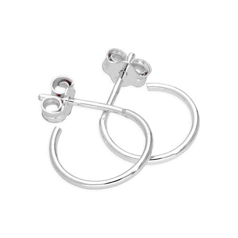 Sterling Silver Open 12mm Hoop Stud Earrings Jewellerybox Co Uk