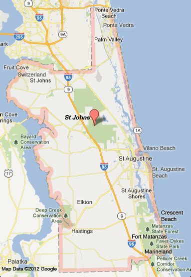 St Johns Florida Map Vintage Map