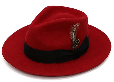 Ferrecci Premium Mens Classic Wool Fully Lined Fedora Hats Black