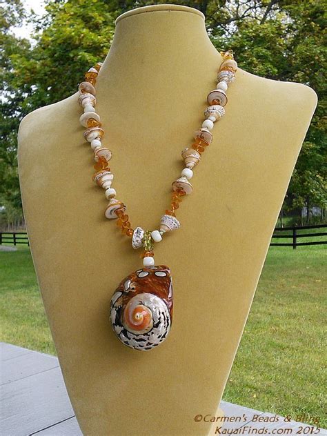 Turbo Amber Handcrafted Necklace Statement Necklace Amber
