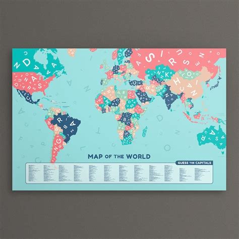 Guess The Country World Map Large Map Of The World Poster