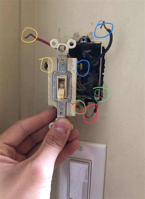 Two common methods for wiring a light switch. electrical - Can someone tell me what/how there are 4 wires on one switch and if they're ...