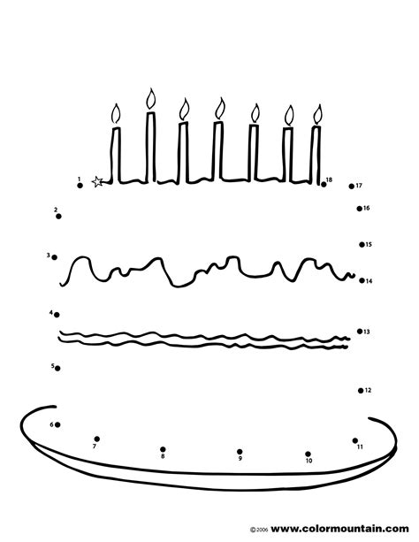 Birthday Cake Dot To Dot Activity Page Create A Printout Or Activity