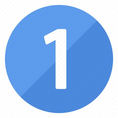 Blue Number One Circle Circular Round 1 Icon Download On Iconfinder