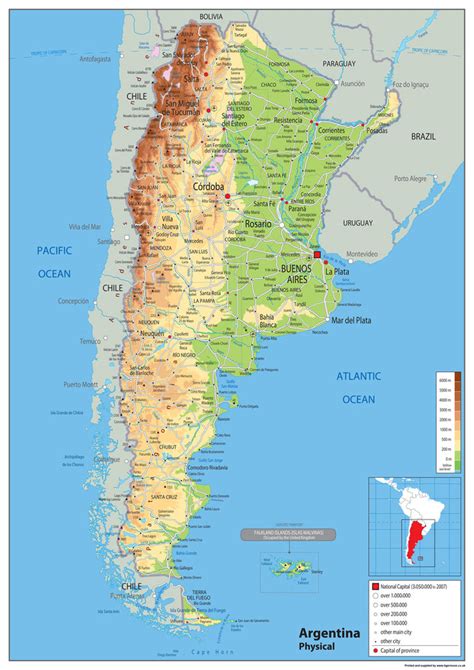 Argentina Physical Map I Love Maps