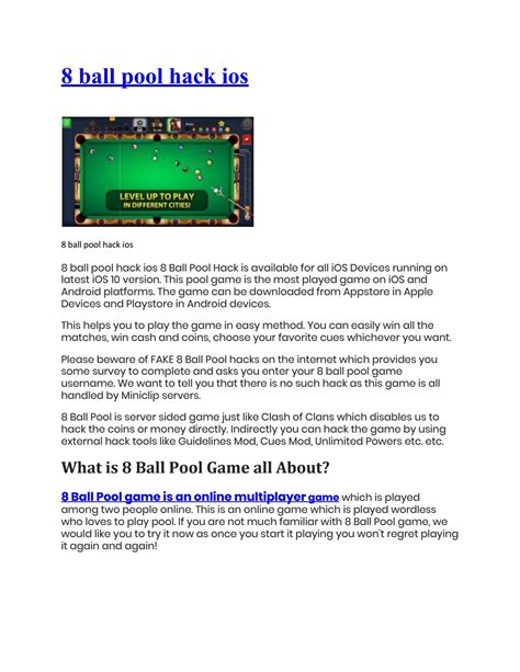 How to hack 8 ball pool for money and coins. 8 ball pool hack ios by serajbung15 - Issuu