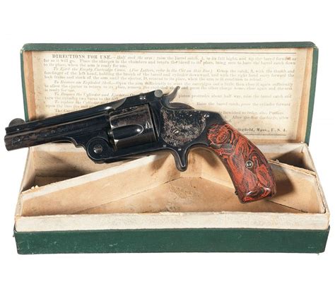 Smith And Wesson 38 Single Action 2nd Model Revolver With Rare Red