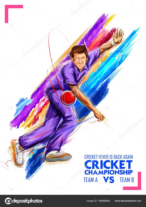 Bowler Bowling In Cricket Championship Sports Stock Vector Image By