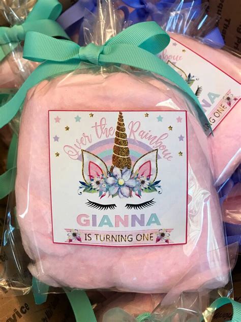 Unicorn Theme Cotton Candy Party Favor Bags One Dozen By Just Baked