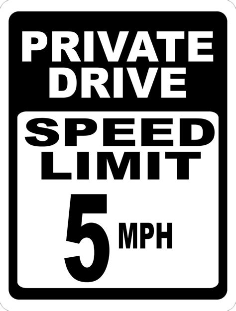 Private Drive Speed Limit 5 Mph Sign Signs By Salagraphics