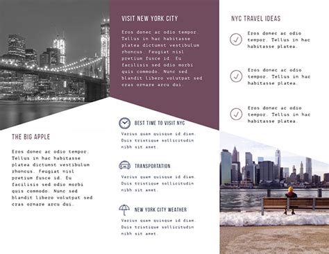 New York City Manhattan Travel Guide Trifold Brochure Template Visme