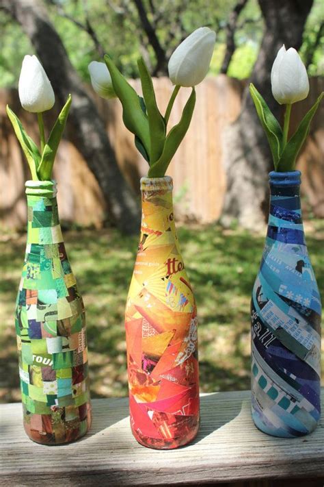 Set Of 3 Upcycled Recycled Repurposed Vases Unique Mothers Day T