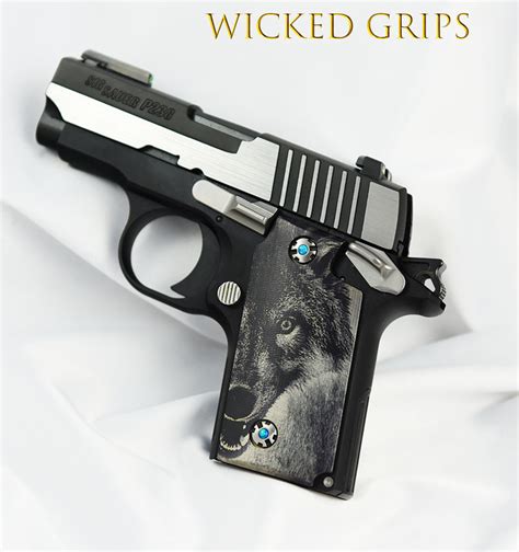 Sig Sauer P238 Custom Pistol Grips Wolf Wicked Grips Custom Handgun