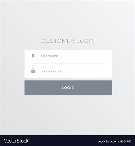 Simple White Login Form Template Design Royalty Free Vector