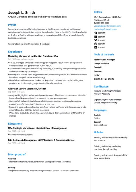 Begin with choosing the right cv format. Marketing Manager Resume Example & Guide 2020 - Jofibo