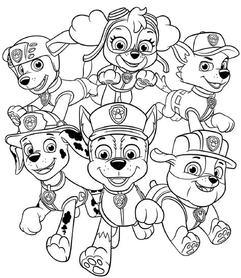 Rubble And His Friends In Paw Patrol Coloring Page Free Printable