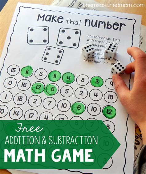 Addition And Subtraction Game Free Math Games Math Addition Math Games